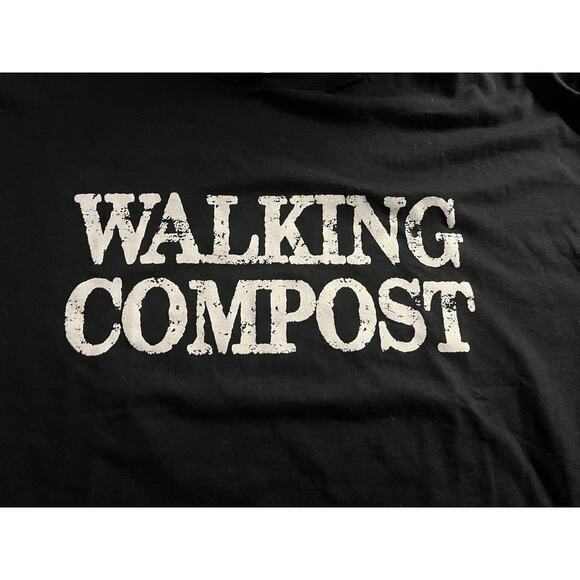 Walking Compost Graphic T-Shirt Black XL Funny Eco Organic Gardener Tee - Picture 4 of 6